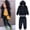 Black, variant on Girls Toddler Girl Easter Outfits 2T Toddler Kids Baby Boy Girl Clothes Unisex Solid Sweatsuit Long Sleeve Warm Pullover Hooded Tops Pants Set Fall Winter Pajamas Outfits