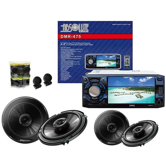 Absolute DMR-475 4.8" DVD/MP3/CD with 2 Pairs Of Pioneer TS-G1645R 6.5" & TW600