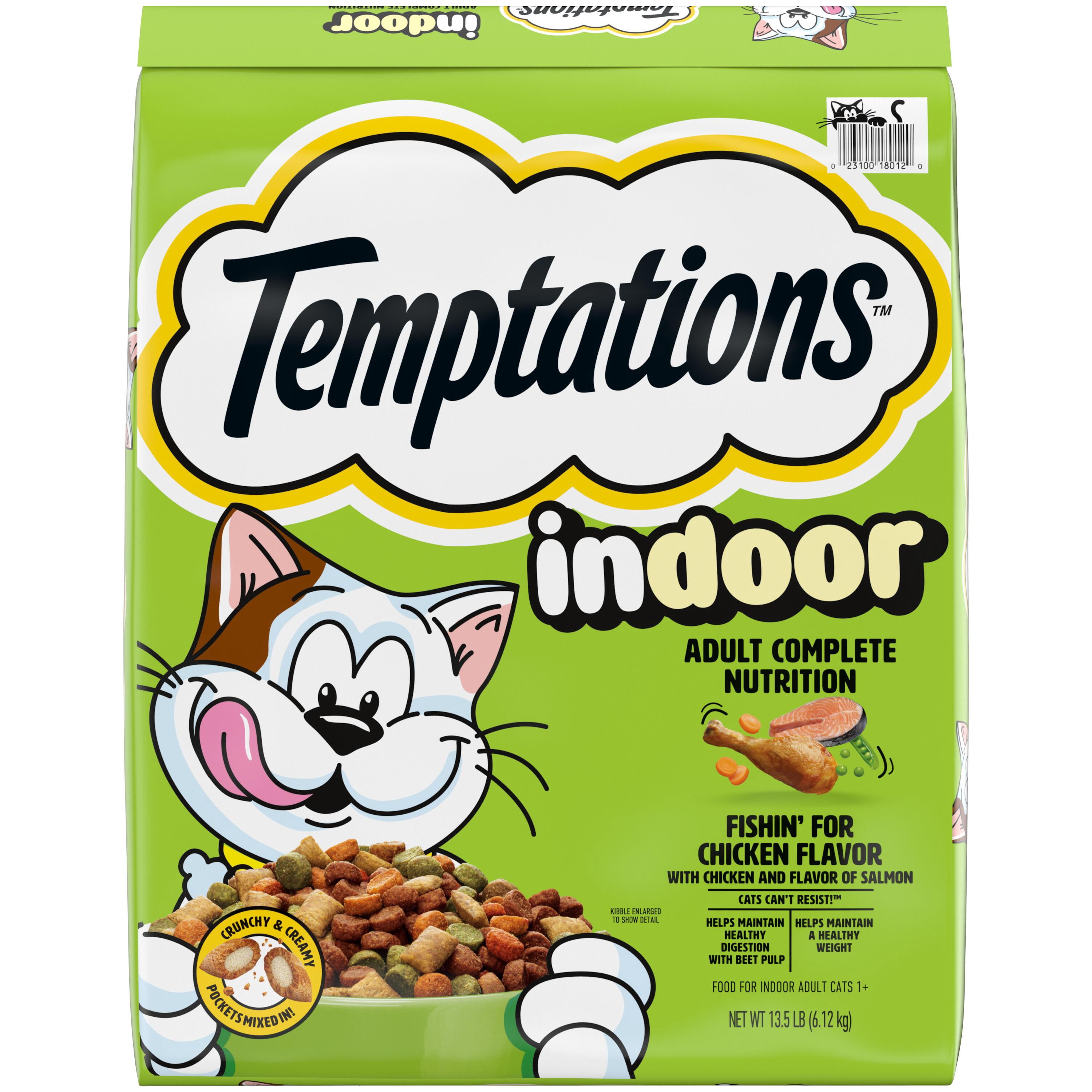 Temptations Dry Cat Food Indoor, Fishin' For Chicken Flavor, 13.5