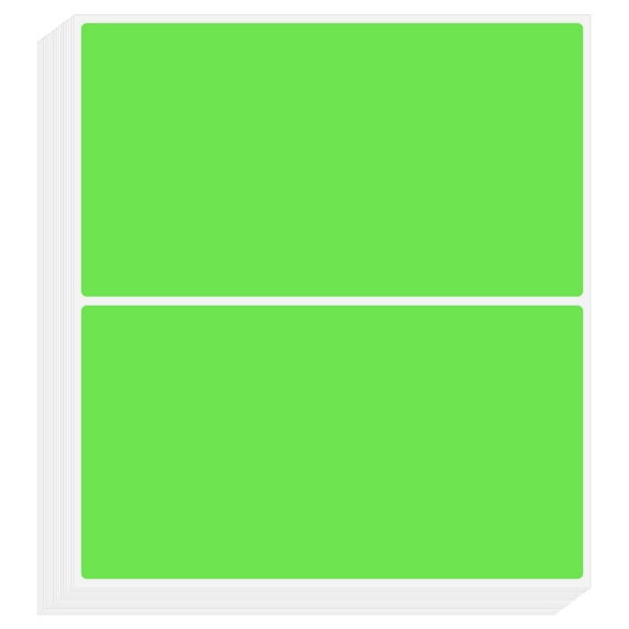 Color Coding Labels 3 x 2 Inch, 50 Pcs Rectangular Colored Labels Sticker, Fluorescent Green