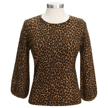 ME - Women's Cheetah Keyhole Sweater