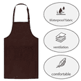 thumbnail image 3 of Paquete de 2 delantales ajustables resistentes a las gotas de agua con 2 bolsillos delantales de cocina para mujeres hombres chef, 3 of 5