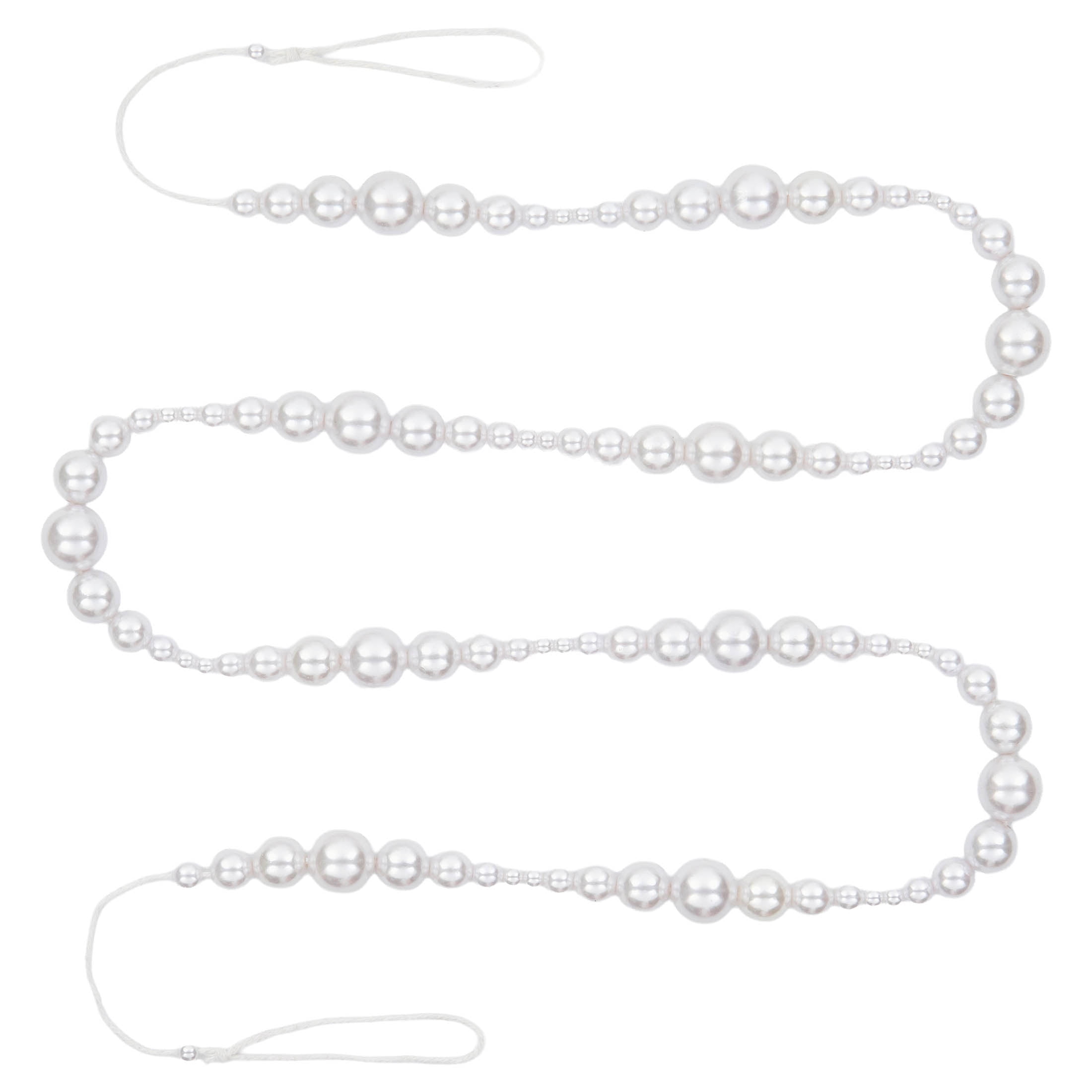 Plastic Bead Christmas Garland, White, 6', by Holiday Time