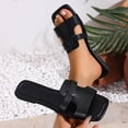 thumbnail image 7 of KIJBLAE Women's Wrap Cross Strap Single Band Flat Sandals, Wide Width Open Toe Non Slip Casual Beach Slippers for Summer Black 42, 7 of 7