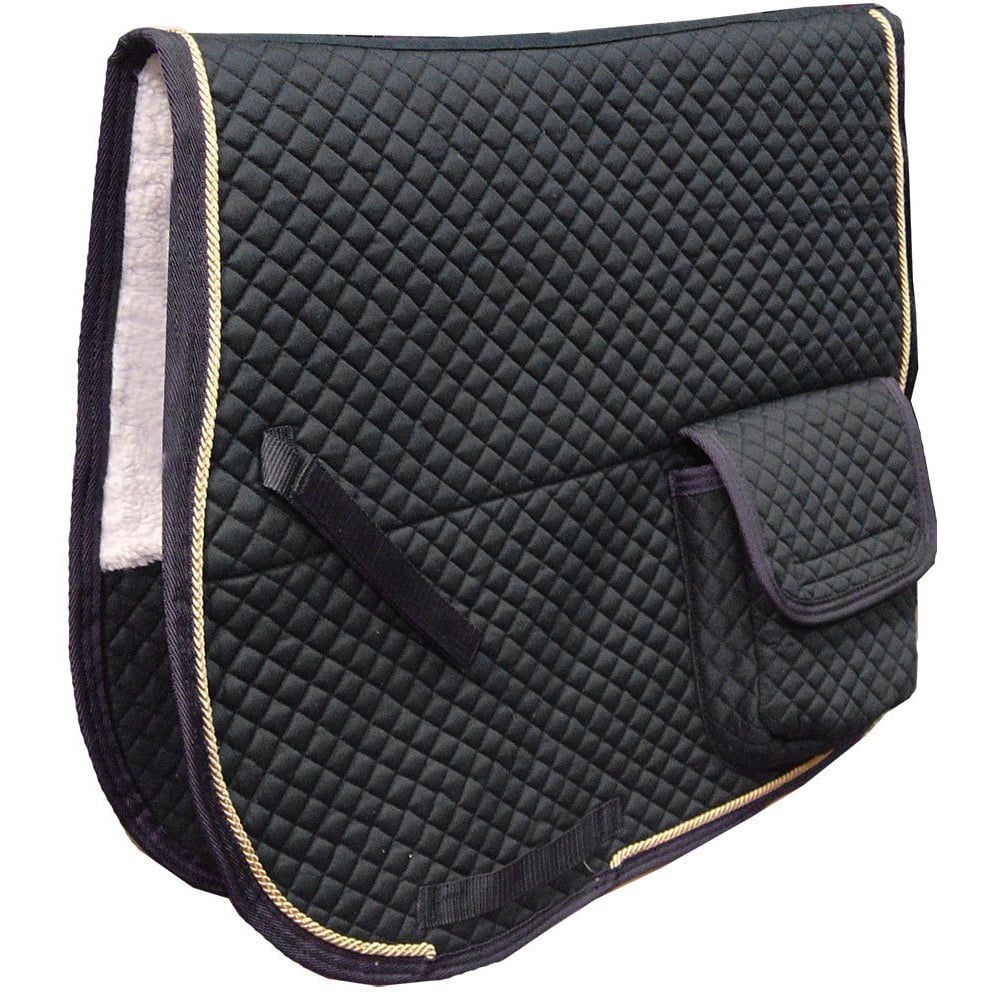 Dressage Saddle Pad with Pockets & Half Fleece Padding