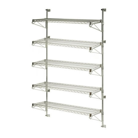 18 Deep X 48 Wide 63 High Adjule 5 Tier Chrome Wall Mount 18 Deep X 48 Wide 63 High Adjule 5 Tier Chrome Wall Mount Shelving Kit Com