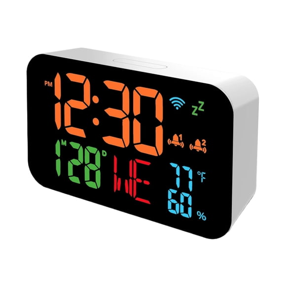 Inteprter Reloj digital con termómetro higrómetro inteligente para monitoreo remoto y acceso rápido Termómetros Lámpara naranja