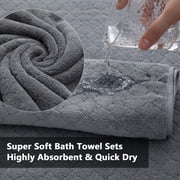 Green Essen 4 Pack Oversized Bath Towel Sets 700 GSM Soft Shower Towels 35 x 70 Inches Quick Dry Bath Sheets Highly Absorbent Bath Towel Clearance for Bathroom Spa Hotel Gym(Dark Grey)