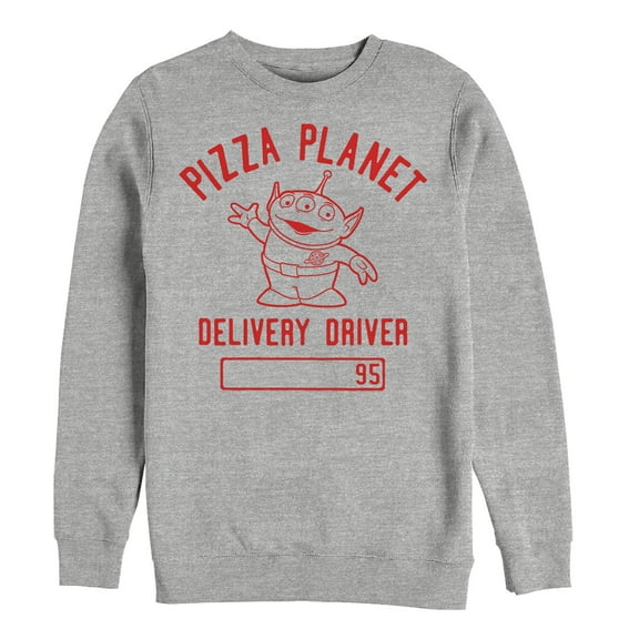 Men's Toy Story Pizza Planet Delivery Driver Sweatshirt Athletic Heather Medium