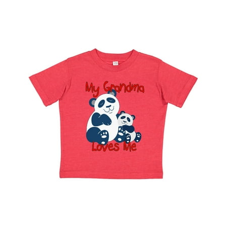

Inktastic My Grandma Loves Me Panda Gift Toddler Boy or Toddler Girl T-Shirt