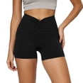 thumbnail image 4 of SwiftWear Women's Seamless Turmmy Control Yoga Shorts Ultra-Stretchy Front Pleated Spandex Gym Workout Shorts, 4 of 5