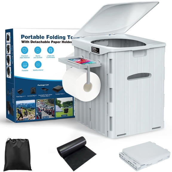 Wadeo Portable Folding Toilet Paper with Phone Shelf