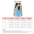 thumbnail image 5 of Blazer para mujer, chaquetas elegantes, informales, de color puro, con frente abierto, chaquetas cortas con bolsillos y cremalleras para mujeres y niñas, verde guisante XL, 5 of 5