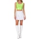thumbnail image 2 of INSPIRAR CHIC Top sin mangas para mujer U Cuello Ropa de fiesta Clubwear Holográfico Brillante Metálico Top Corto XS Amarillo Brillante, 2 of 6