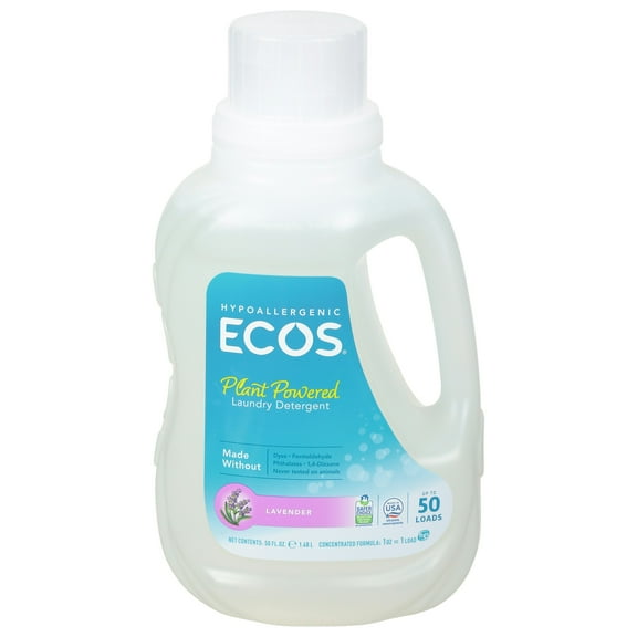 ECOS Laundry Detergent Liquid With Built In Fabric Softener 2X Lavender Jug (Pack of 8)