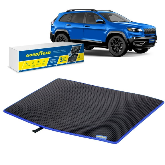 Goodyear Custom Fit Cargo Mat Liner for Jeep Cherokee 2018-2023 - Heavy Duty Trunk Liner, Dimond Shape, Luggage with Waterproof, Liquid & Dirt Trapping Technology - Anti-Slip Cargo Liner-GY006345