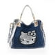 thumbnail image 2 of Bolso de mano de Hello kitty para mujer, bolsa de tela vaquera con remaches y tachuelas, con diamantes de imitación trenzados, de hombro cruzado oblicuo, de albañilería Fivean unisex, 2 of 2
