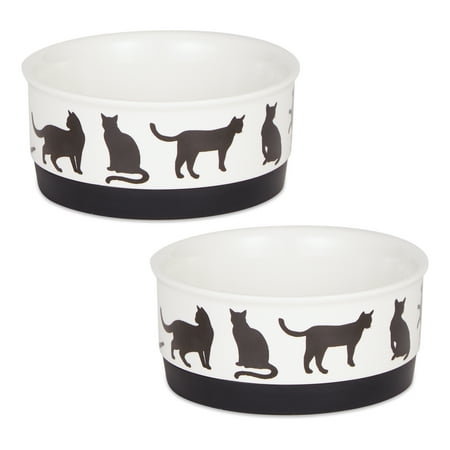 UPC: 0072456143877 | Pet Bowl Cats Meow Small 4.25Dx2H (Set of 2)
