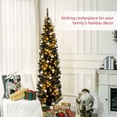 thumbnail image 5 of 7 FT Pencil Christmas Tree, Slim Artificial Christmas Tree with Realistic Branches and Warm White LED Lights, Black, by Miaoweii, 5 of 9