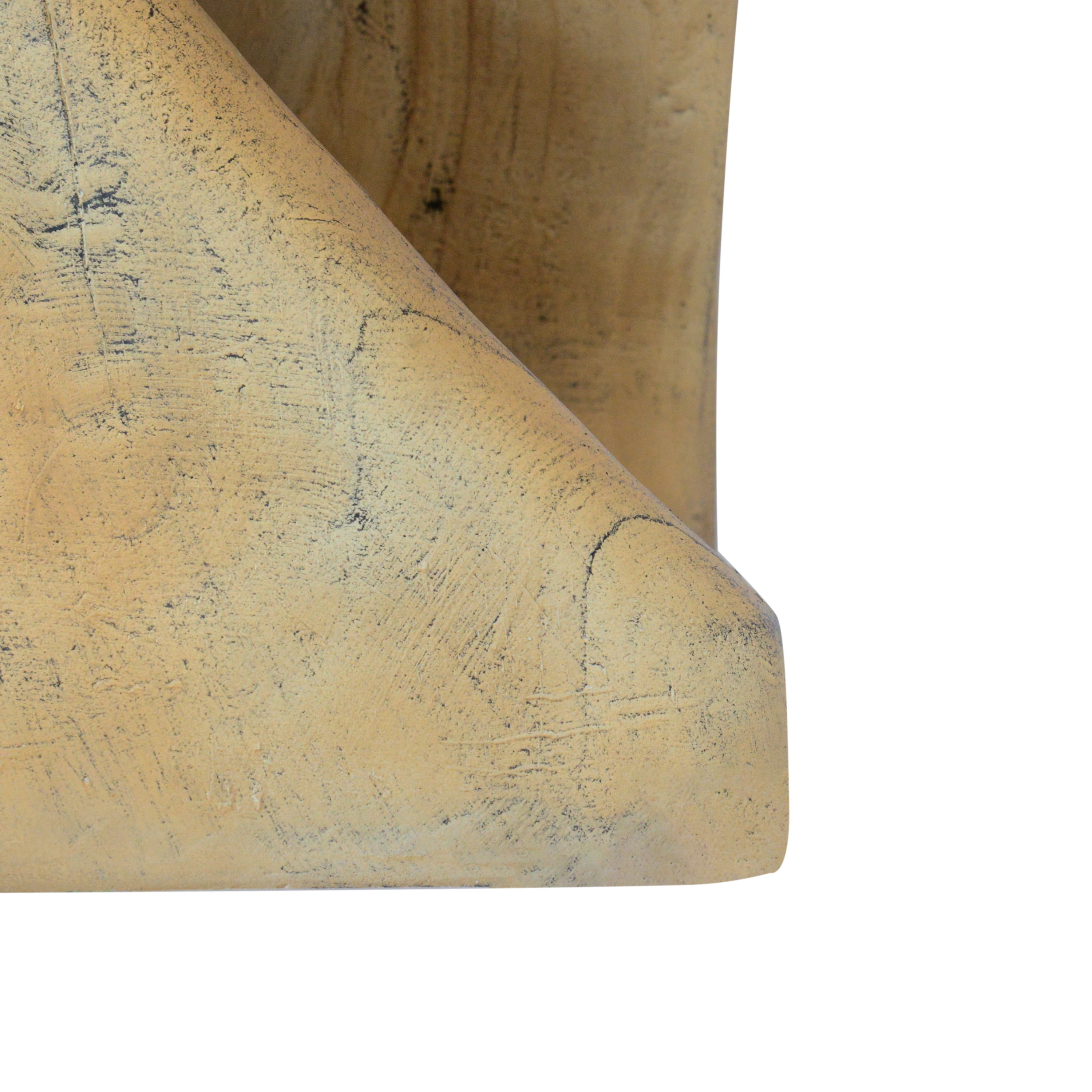 Euroco MGO Twist Shape Side Table, Wood-like texture, Natural Color