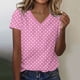 thumbnail image 4 of Camisetas Casuales de las Mujeres Impresas de Manga Corta con Cuello en V Blusa de Moda Cómoda para el Uso Diario Casual, 4 of 5