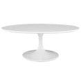 thumbnail image 2 of Modway Lippa Modern Oval-Shaped Wood & Metal Coffee Table in White, 2 of 5