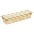 thumbnail image 3 of Rubbermaid FG240P00AMBR 1/2 Size Long Amber High Heat Plastic Food Pan - 4" Deep, 3 of 4