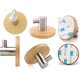 thumbnail image 3 of Ganchos Adhesivos Toallero de Madera y Acero Inoxidable Ganchos para Toallas de Bambú Ganchos para Toallas Autoadhesivos para Baño Cocina Sala de Estar Oficina Paquete de 4, 3 of 7