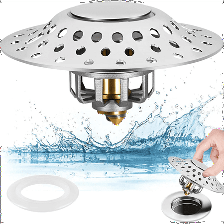 

ZHANGHENG Bathtub Stopper with Cover Hair Collector Bathtub Drain Cover Stopper pop up Bathtub Drain Plug Easy to Install and Clean for 1.6 -2.1 Drain Hole