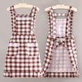 thumbnail image 3 of Hloma Sleeveless Baking Apron Plaid Print Lace Decor Short Double Layer Anti-oil Unisex Double Pockets Kitchen Apron for Bakery, 3 of 7