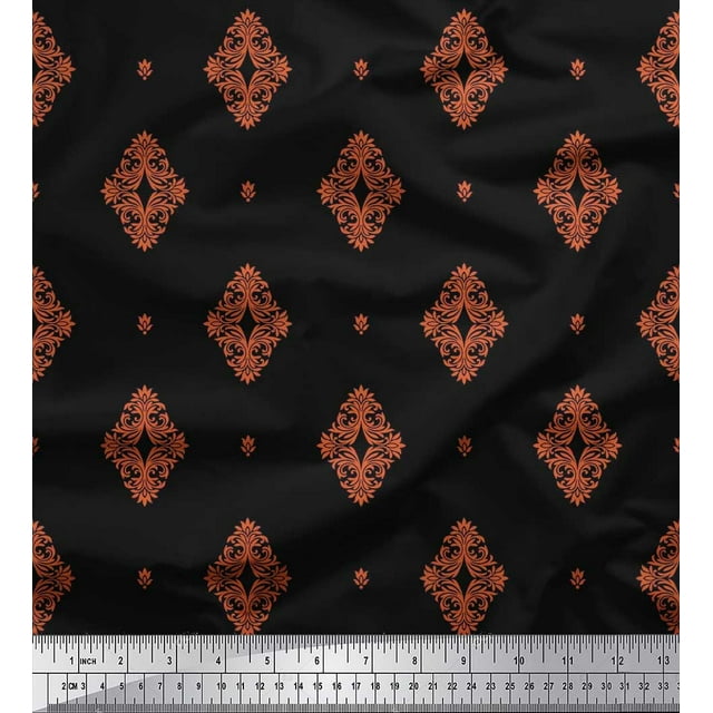 Soimoi Rayon Crépon Tissu Damassé Filigrane Imprime par Yard 46 Pouces de Large