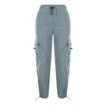 thumbnail image 6 of Tdoqot Girls Y2K Cargo Pants- Fashion Casual Baggy Elastic Waist Drawstring Kids Jogger Pants Blue Size 10, 6 of 8