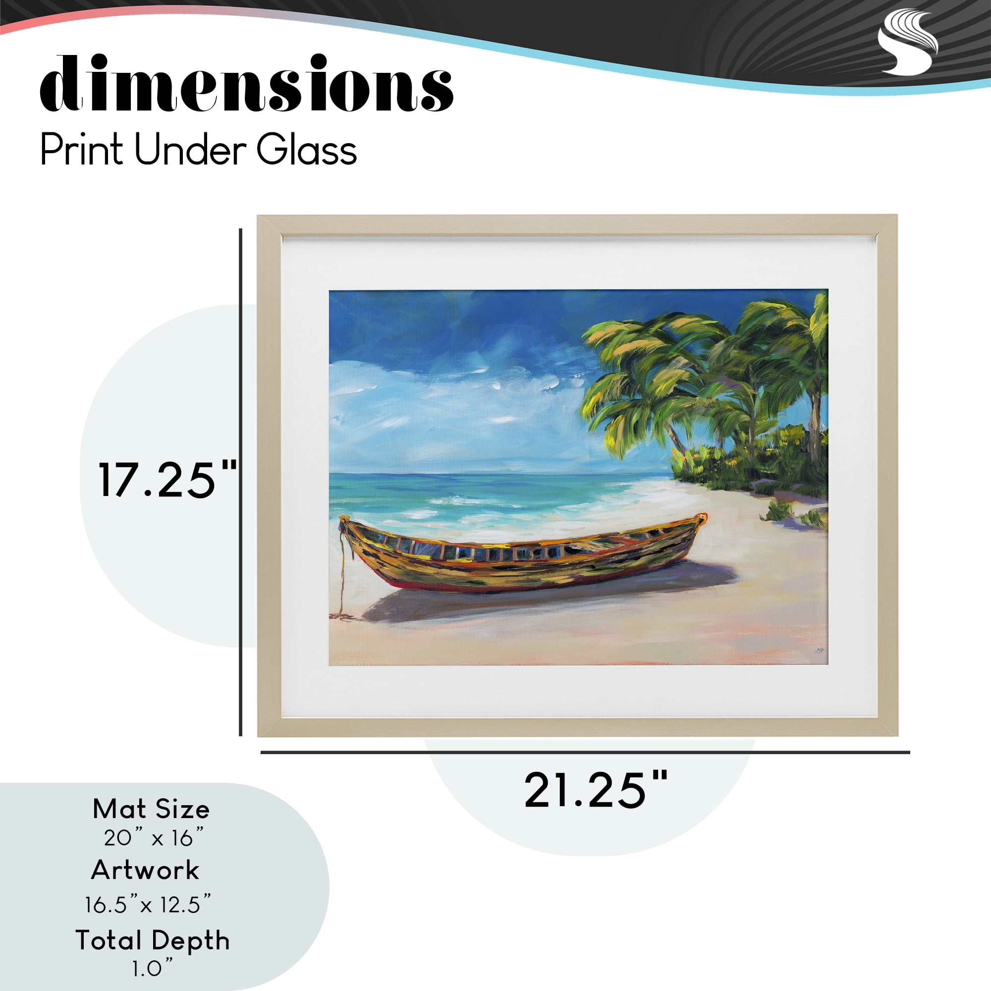 Stupell Industries Boat on Lost Island Birch Framed Print Under Glass, design by Julie DeRice