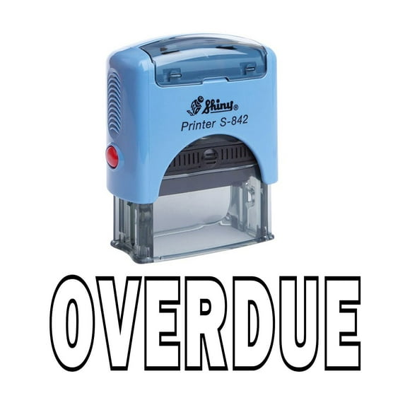 OVERDUE Self Inking Rubber Stamp Office Stationary Custom Shiny Stamp