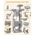 thumbnail image 6 of Cat Tree, 69.3‑Inch Tall Multi‑Level Cat Tower for Indoor Cats with 7 Sisal Scratching Posts, 3 Platforms and 2 Cat Caves, Suitable for Indoor Cats, Light Gray, 6 of 8