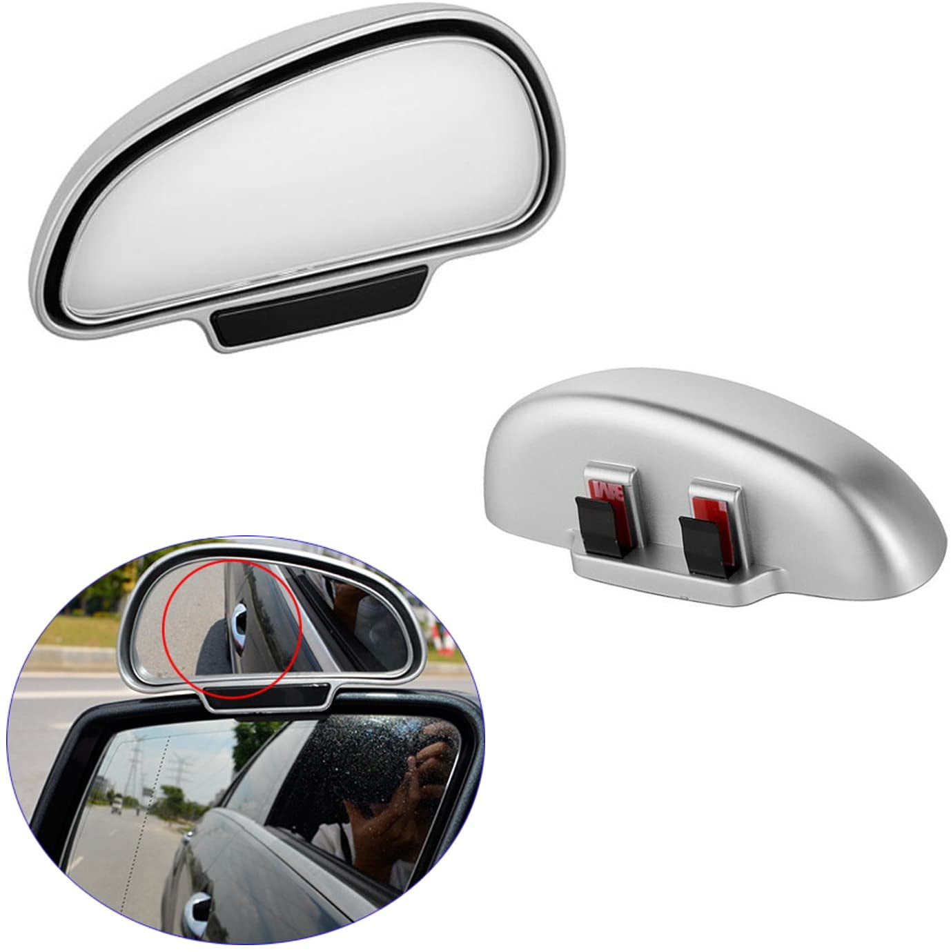 PME Side View Blind Spot Mirror, Car Mirror Wide Angle Side Mirror 360