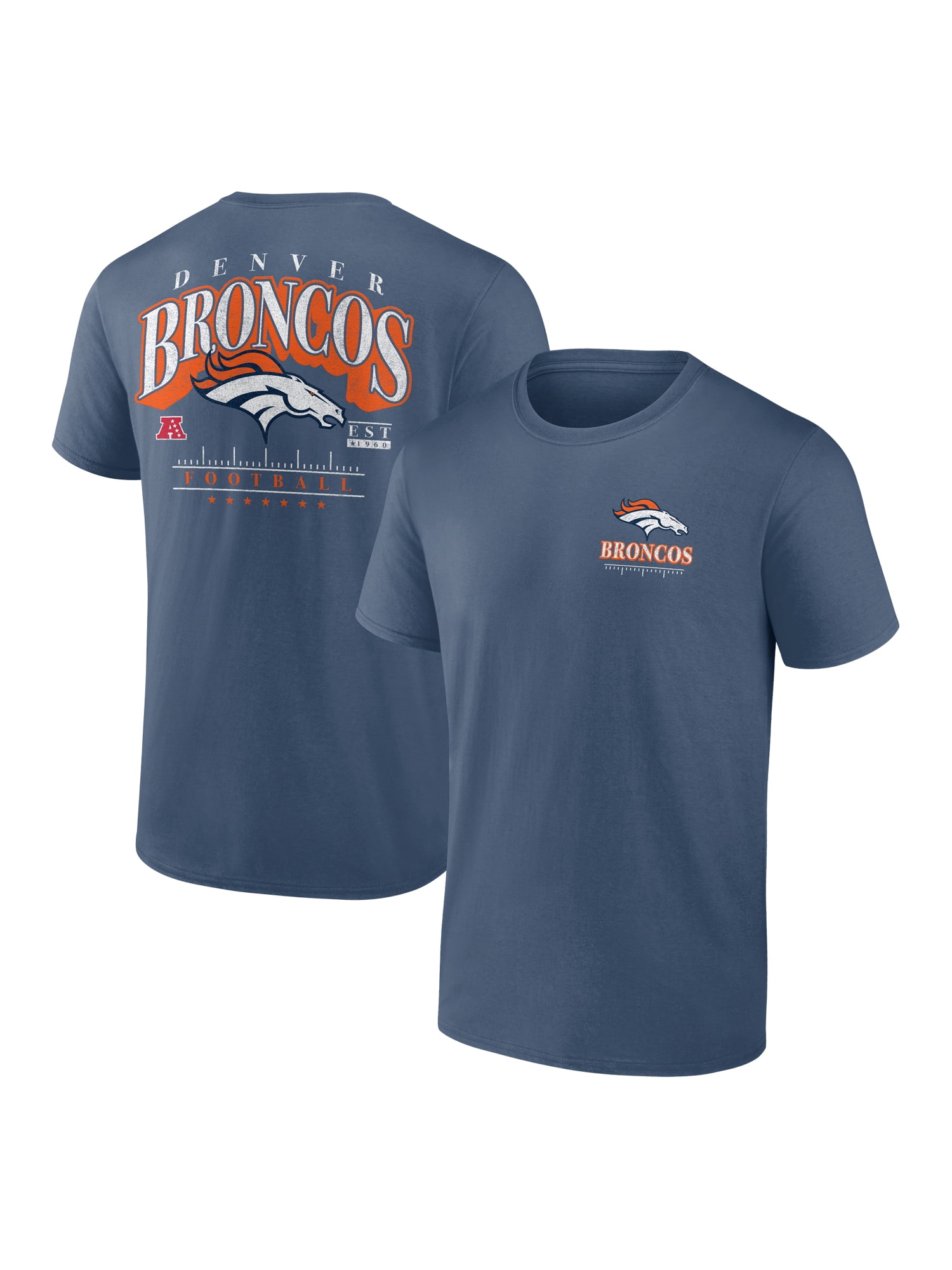NFL Denver Broncos Men's Cotton Faded Navy Short Sleeve T-Shirt
