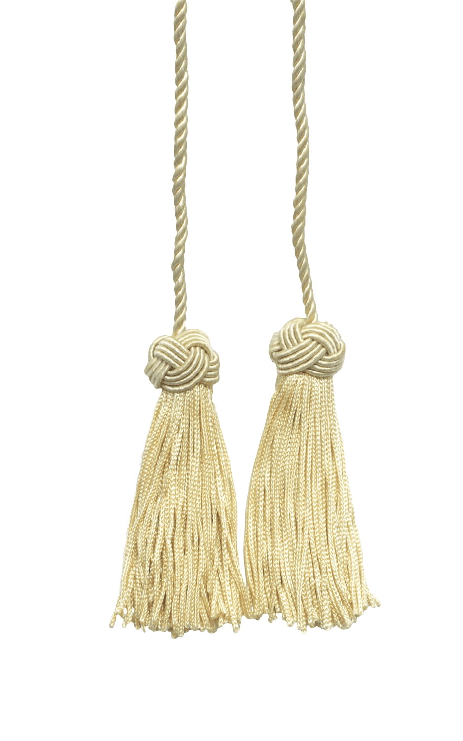 Ivory Color Double Tassel, Tassel Tie with 3.75 inch Tassels, Spread