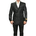 thumbnail image 1 of Mens Fancy Paisley Floral Black Mens Double Breasted Suits Jacket Blazer Sport Coat Jacket, 1 of 1
