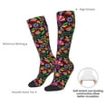 thumbnail image 5 of Picia Women Crew Soft Moisture-wicking Socks Colorful Floral Embroidery Mexican Pattern Design Cotton Socks, One Size fit All, 5 of 9