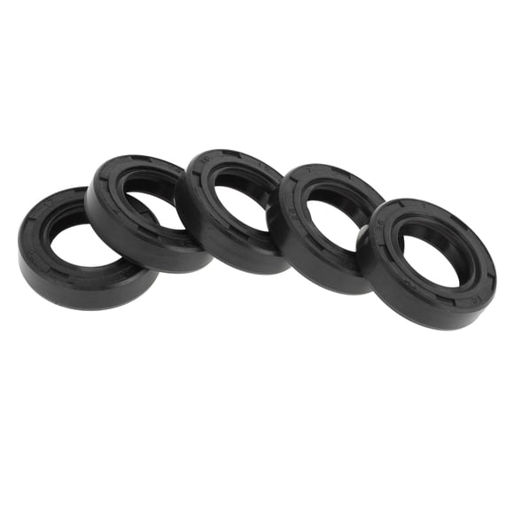Sellos de aceite universales Unique Bargains TC de doble labio con resorte de acero, anillo de sello de eje rotativo 17x28x7mm, alta presión, caucho NBR negro, 5 Pcs