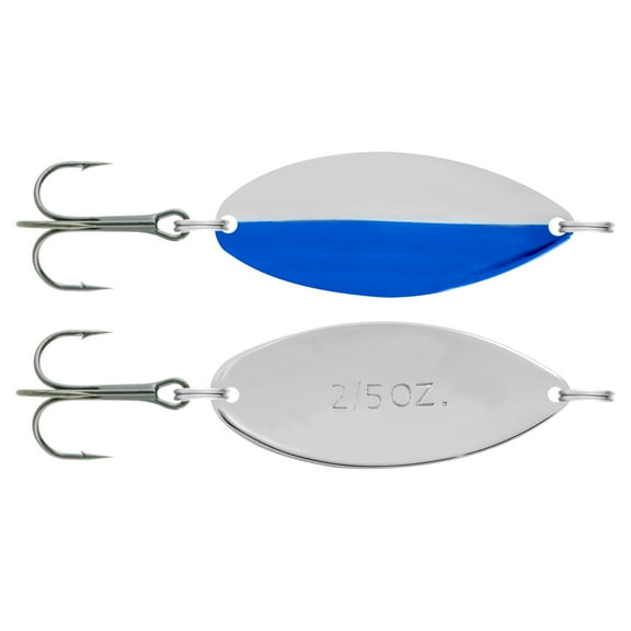 South Bend Kast-A-Way Shud-L-Spoon Freshwater Fishing Lure, Blue & Chrome, 2/5 Ounce, Fishing Spoons