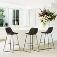 thumbnail image 4 of Dycanpo 30'' Counter Height Bar Stools Set of 3 with Back Faux Leather for Home Kitchen, Black, 4 of 9