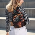 thumbnail image 6 of Picia Cool Tiger Printed Canvas Daypack - Stylish and Durable Vintage Compact Backpack - Class, Work, Travel, or Laptop Bookbag,Organized Compartments-Small, 6 of 6