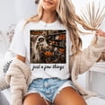 thumbnail image 2 of VibeNest Studio Unisex Just a Few Things Funny Raccoon Ghost Halloween Shopping Garment-Dyed Tee, 2 of 7