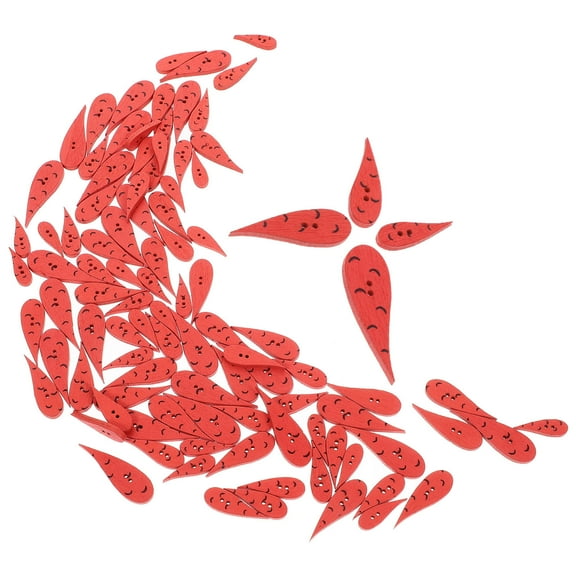 HAMPPLIES Tiny Snowman Carrot Nose Buttons Diy Crafting 200Pcs Red Wood 2.4X0.8in