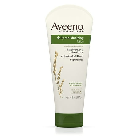 Aveeno Active Naturals Daily Moisturizing Lotion, Fragrance Free, 8 oz (3 Pack) (Bundle)