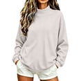 thumbnail image 3 of Mock Neck Sweatshirts for Women Oversized Pullover Top Woman Fall Daily Outfits, 3 of 6