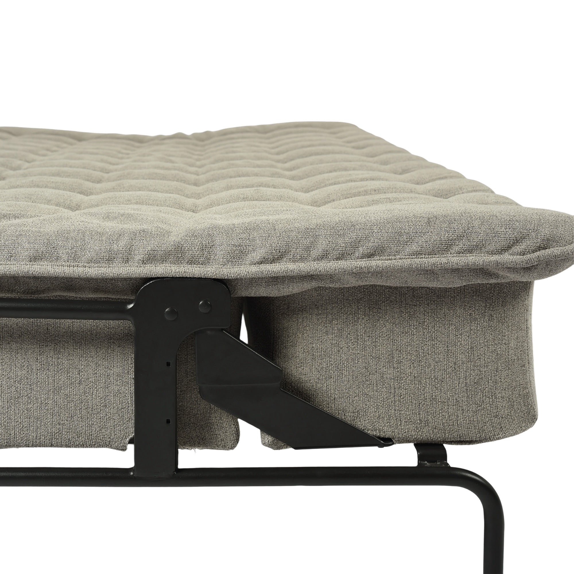 BSHTI 76" Linen Futon Sofa Bed – 3 Adjustable Backrest Angles, Convertible Couch, Metal Frame with Anti-Slip Feet, Space-Saving for Apartment Living Room Small Space，Gray