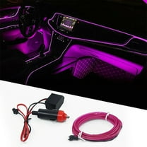 2M LED Car Interior Decor Purple Atmosphere Wire Strip Light Lamp Accessories